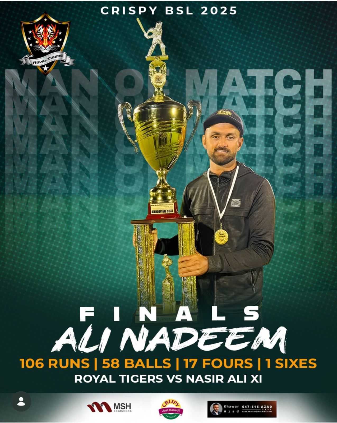 Ali Nadeem — All-Rounder for Royal Tigers CC